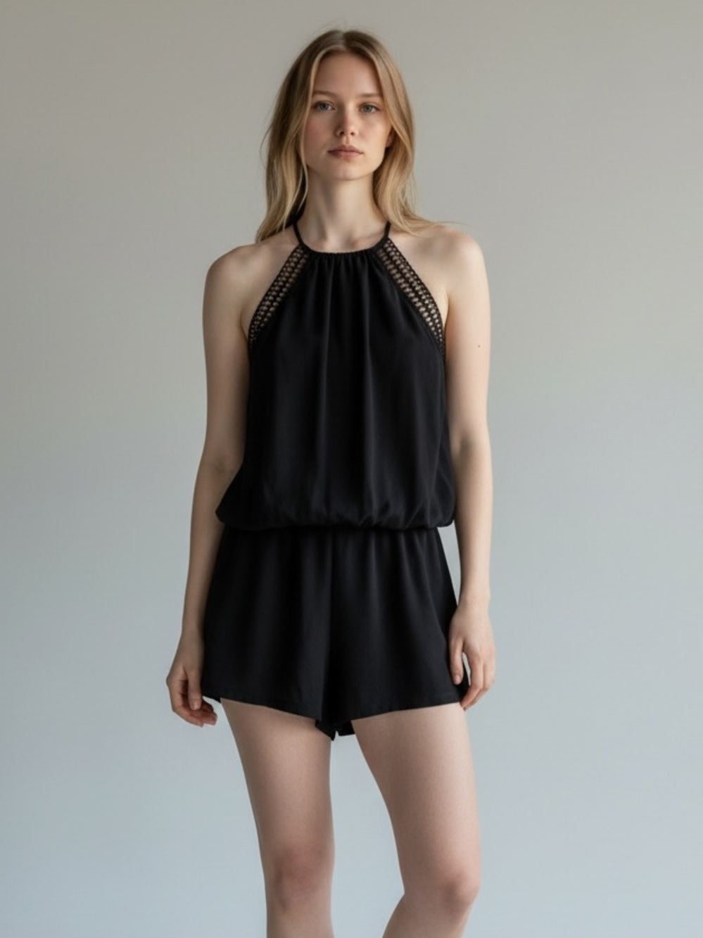 Bisou Bisou Black Casual Romper
